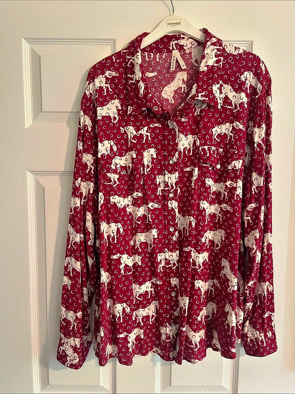 WESTERN Roper Wild Horse Print Western Snap Shirt Size 2XL